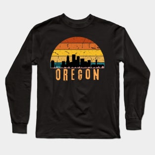 Vintage Sunset Oregon Long Sleeve T-Shirt
